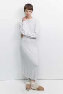 платье женское Платье-свитер макси с вставкой в рубчик на талии Befree