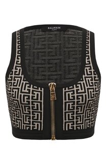 Топ из шерсти и вискозы Balmain