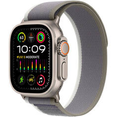 Смарт-часы Apple Watch Ultra 2 49 мм Titanium, M/L зелёный/серый ремешок Trail