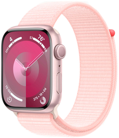Apple Watch Series 9 (корпус - розовый, 41mm ремешок Sport Loop розовый)
