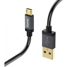 Кабель HAMA Metal 00173625 micro USB B (m) USB A(m) 1.5м черный