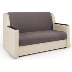 Диван-кровать Шарм-Дизайн Аккорд Д 140 рогожка латте и экокожа беж