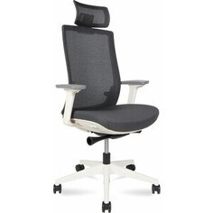 Офисное кресло NORDEN Ruby CH-312A-W-GG белый пластик / серая сетка / серая ткань