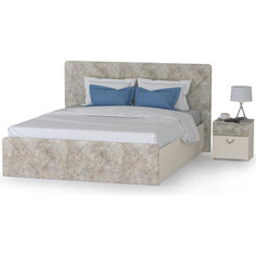 Комплект Моби Амели кровать 11.31 + подъемный ортопед + тумбочка цвет шелковый камень/бетон чикаго беж Mobi