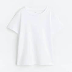 Хлопковая футболка H&amp;M, белый H&M