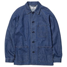 Джинсовая куртка Uniqlo Cotton Linen Blend Utility, синий