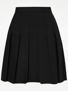 Черная школьная юбка со складками для девочек старшего возраста George., черный