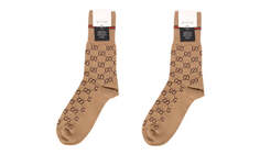 Носки GUCCI с логотипом Double G 1, коричневый