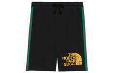 Шорты Gucci x The North Face с принтом, черный/зеленый/красный