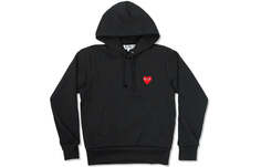 Худи CDG Play с красным сердцем, черный Comme des Garcons