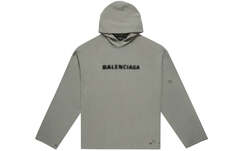 Толстовка Balenciaga Distressed Blurry Logo с капюшоном, серый