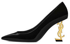 Туфли женские Saint Laurent Opyum на высоком каблуке, чёрный