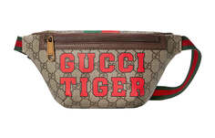 Сумка Gucci Tiger GG поясная, коричневый/красный