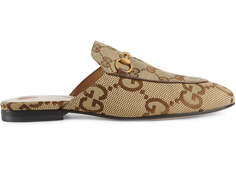 Тапочки Gucci Princetown Slipper Jumbo GG, коричневый/бежевый