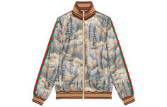 Куртка Gucci x The North Face с лесным принтом, бежевый/коричневый
