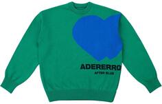 Свитер вязаный Ader Error SS22 в рубчик с логотипом в форме сердца, зеленый