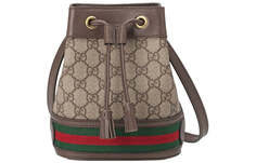 Сумка-мешок Gucci Ophidia GG Supreme Mini, коричневый/красный/зеленый