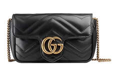 Сумка GUCCI GG Marmont миниатюрная на одно плечо, черный