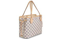 Сумка-тоут Louis Vuitton Neverfull Checkerboard Grid, белый