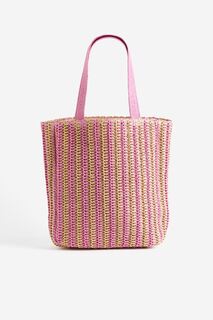 Соломенная сумка H&amp;M, розовый/полосатый H&M