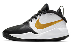 Кроссовки баскетбольные Nike Team Hustle D 9 GS, черный / белый / золотой