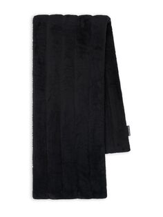 Полосатый шарф из искусственного меха Balenciaga, черный