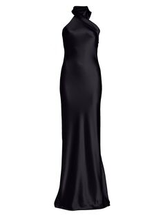Асимметричное платье с косым вырезом Pandora Galvan, черный