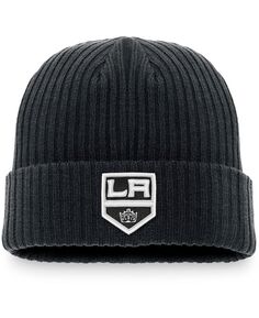 Мужская черная вязаная шапка с манжетами и логотипом Los Angeles Kings Core Primary Fanatics