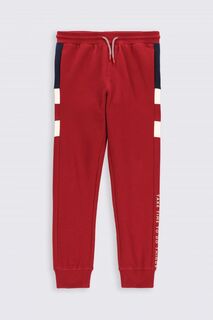 Тренировочные брюки Coccodrillo бордовый с карманами и вставками из другого материала в РЕГУЛЯРНОМ фасоне