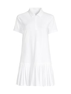 Платье-рубашка поло со складками Sea Island Addison Bay, белый