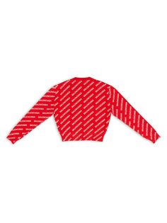Мини-свитер с логотипом по всей поверхности Balenciaga, красный