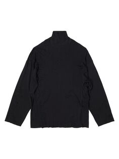 Потертый свитер с высоким воротником Balenciaga, черный