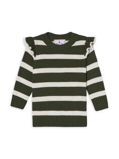 Полосатый свитер Little Girl&apos;s &amp; Girl&apos;s Caroline Anderson Classic Prep, зеленый