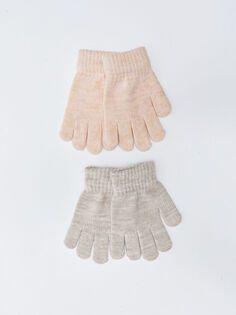 Базовые трикотажные перчатки для маленьких девочек, 2 шт. LCW Baby