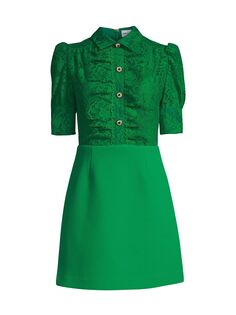 Мини-платье Virgil из смешанной техники Rebecca Vallance, зеленый