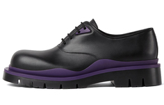 Кожаные ботинки на шнуровке Bottega Veneta Tire Черный/Фиолетовый