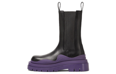 Кожаные ботинки челси Bottega Veneta Wmns Tire, черный/фиолетовый