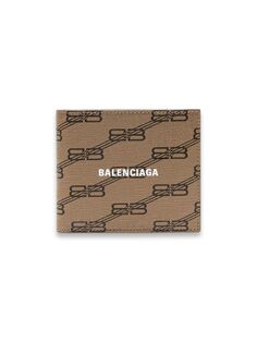 Бумажник Signature Square в сложенном виде BB Канва с покрытием Monogram Balenciaga, бежевый