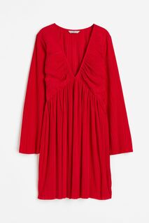 Платье H&amp;M Pleated Jersey, красный H&M