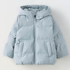 Куртка Zara Ripstop Water-repellent Puffer, голубой
