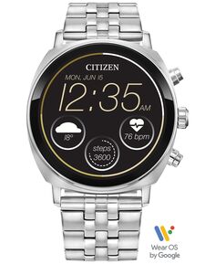 Унисекс Смарт-часы CZ Smart Wear OS с браслетом из нержавеющей стали, 41 мм Citizen