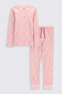 Пижама для девочки Coccodrillo розовый хлопок с длинными рукавами