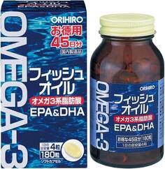 Рыбий жир Orihiro Omega-3 EPA &amp; DHA, 180 капсул