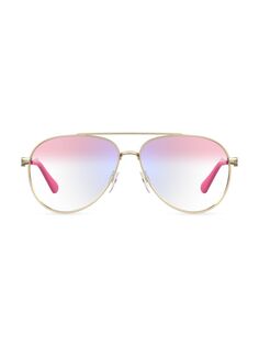 Синие очки-авиаторы 57MM Chiara Ferragni, розовый