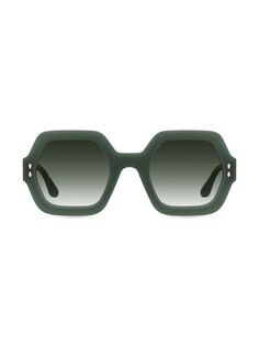 Солнцезащитные очки с геометрическим рисунком 52 мм Isabel Marant, зеленый