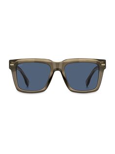 Квадратные солнцезащитные очки 53 мм BOSS, коричневый