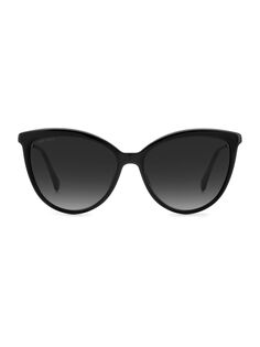 Солнцезащитные очки «кошачий глаз» Belinda 56 мм Jimmy Choo, черный