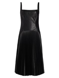 Платье из искусственной кожи с заниженной талией Proenza Schouler White Label, черный