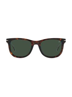 Прямоугольные солнцезащитные очки из ацетата 52 мм David Beckham, зеленый