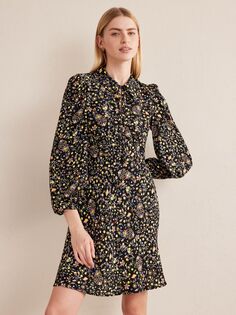 Платье-рубашка мини с завязками Boden, Многоцветный